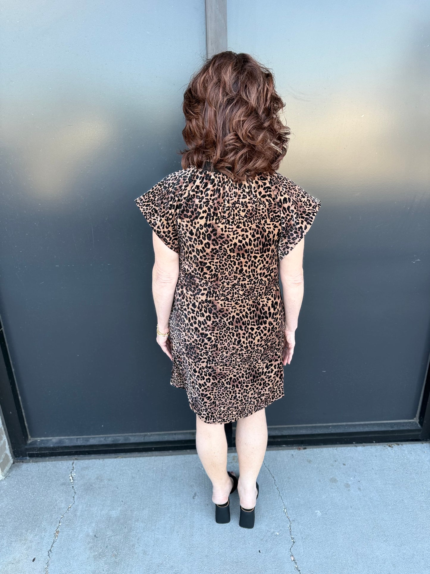 The Luna Leopard Ruffle Neck Dress 🐆