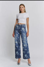 Mica Floral HR wide leg denim