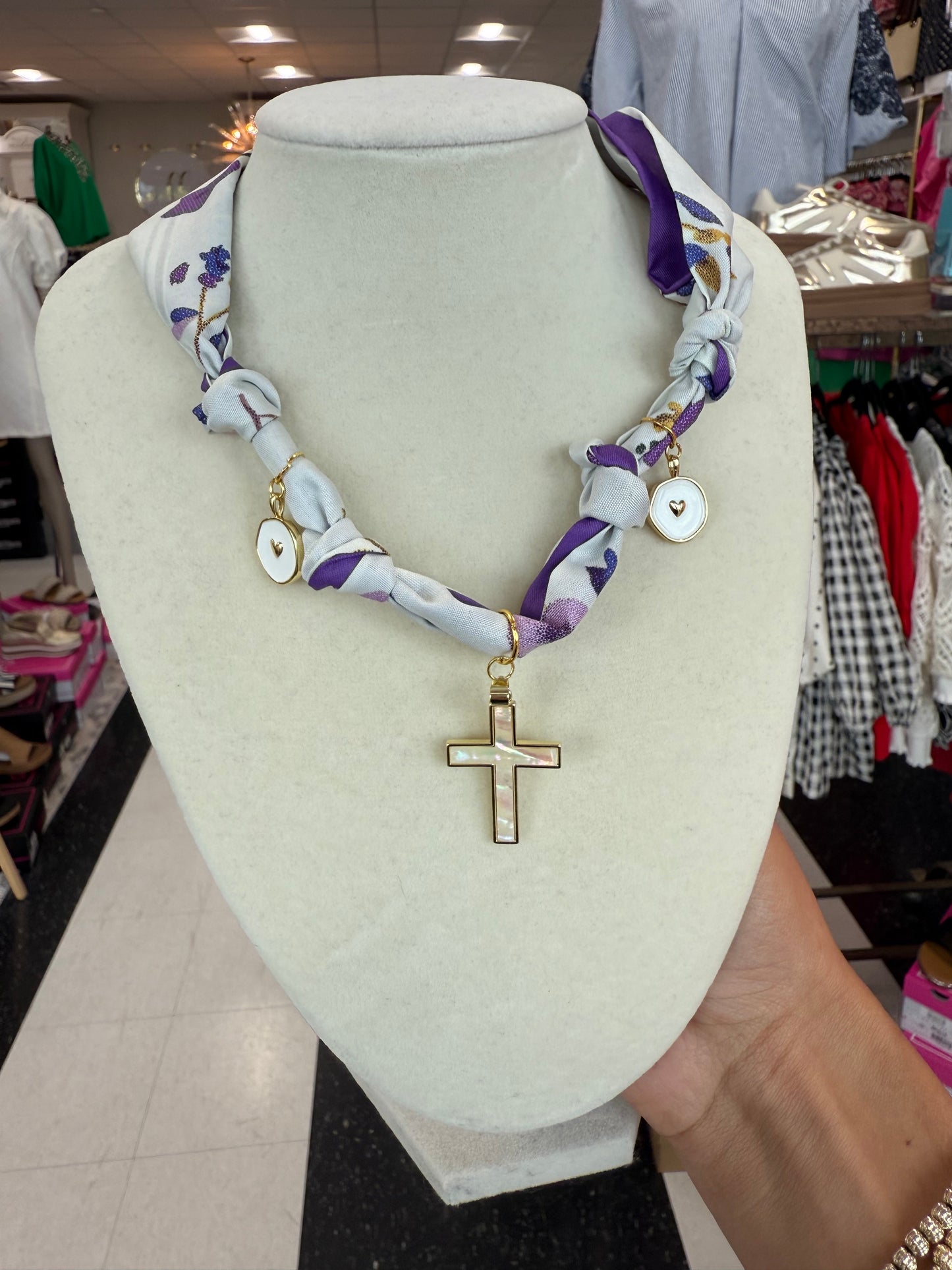 Scarf Necklace - Multi Charm
