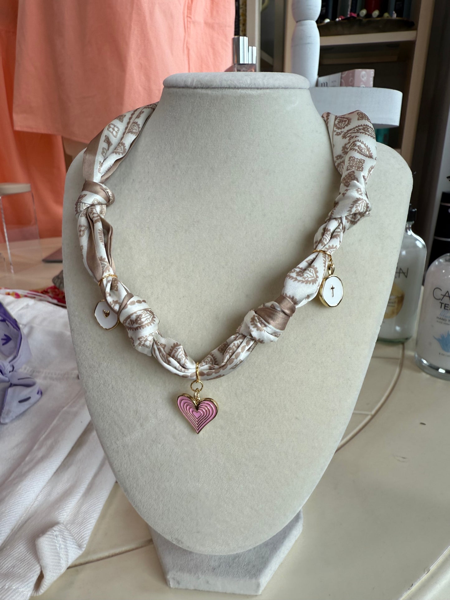 Scarf Necklace - Multi Charm