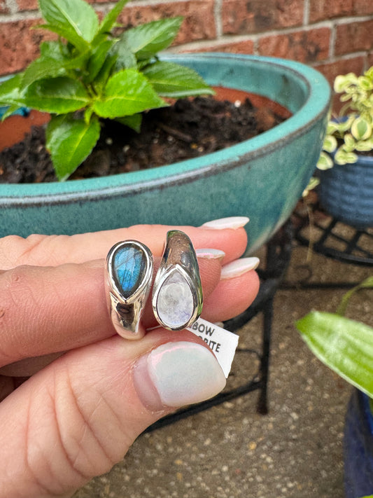 Rainbow Labradorite rings