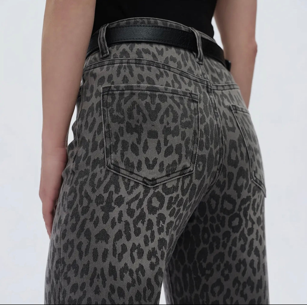 Black Leopard  jeans