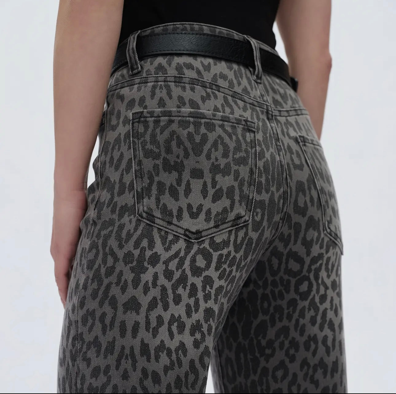 Black Leopard  jeans