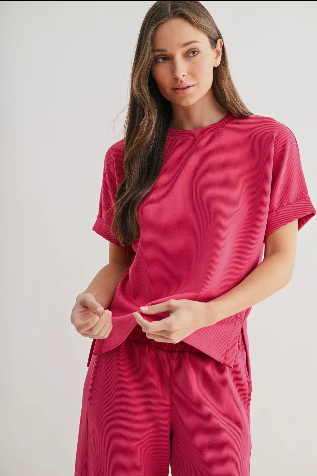 Aria Luxe Sand Wash Lounge Tee