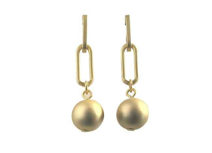 Gold plated MATT FINISH PAPER CLIP&BALL
EARRING