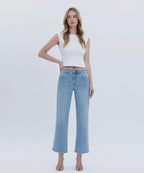 The Lila Studded Slim Wide Jeans
