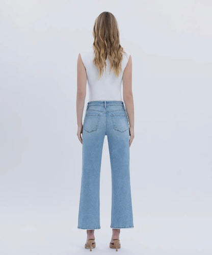 The Lila Studded Slim Wide Jeans