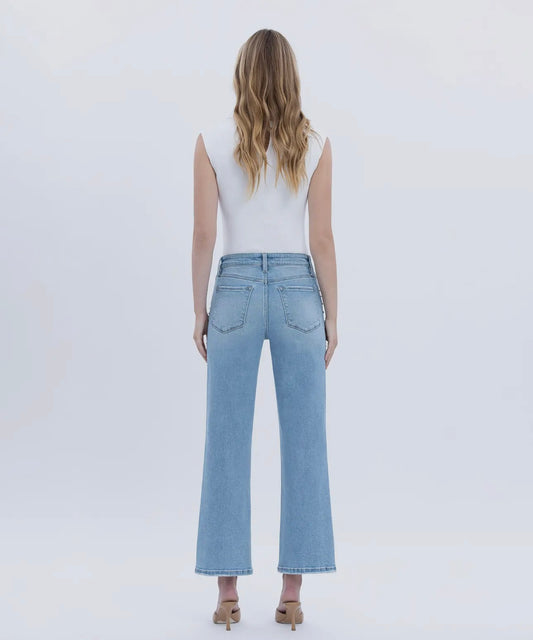 The Lila Studded Slim Wide Jeans