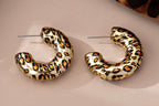 Final Sale- Gold & Leopard hoop earrings