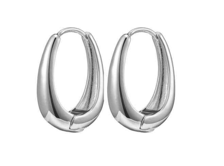 SA gold plated 1 inch oval hoop