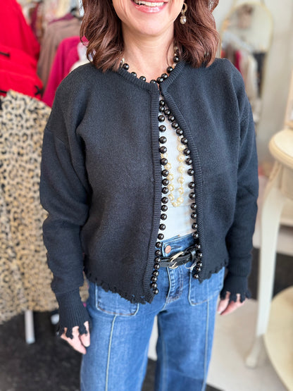 Nel Pearl Distressed Cardigan