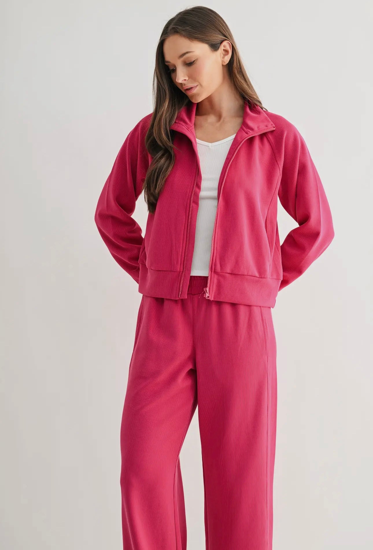 Willow Luxe Sand Wash Zip Jacket