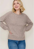 The Pearl-Trim Crew Neck Sweater