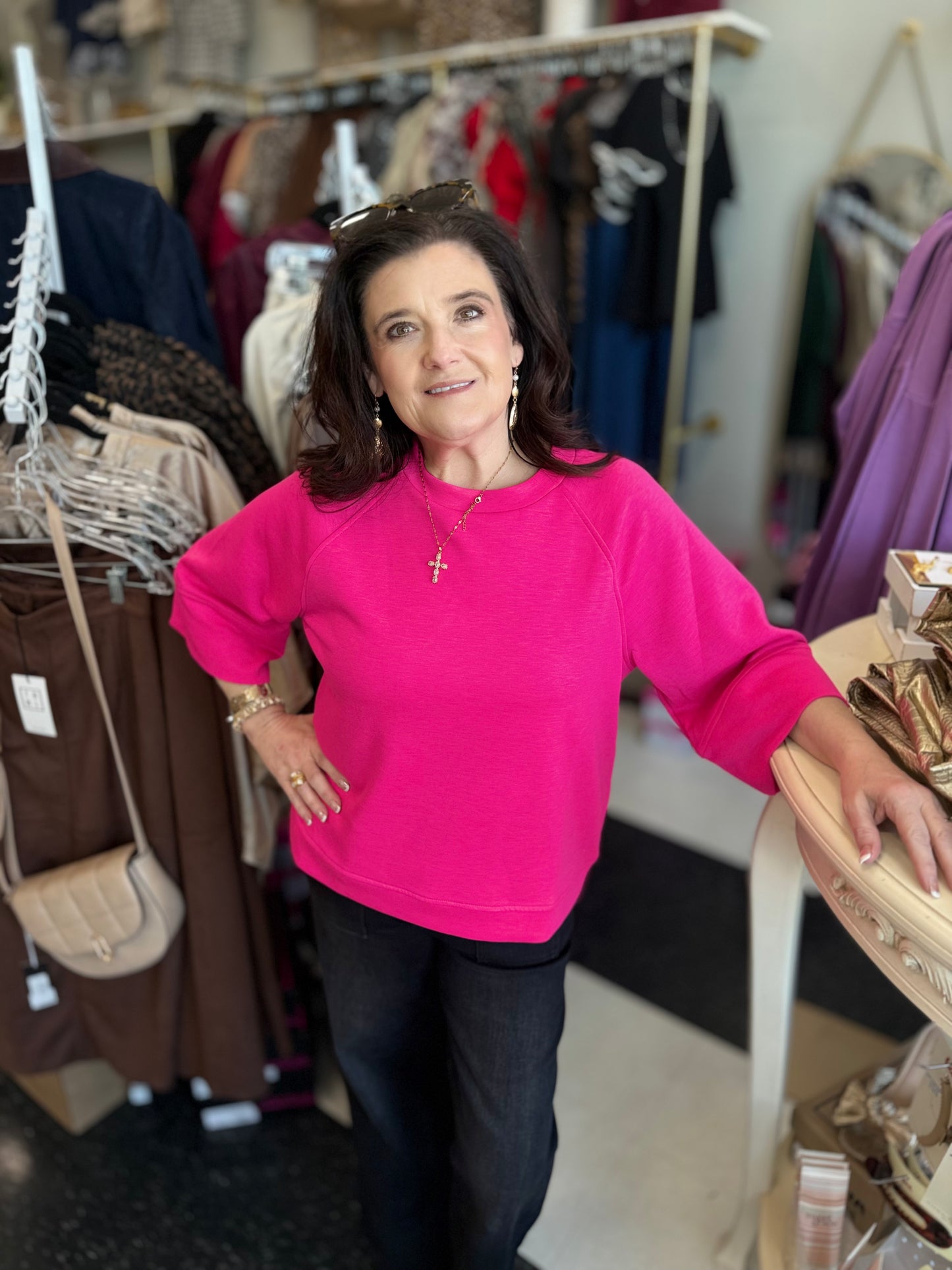 Scuba 3/4 Pullover Top