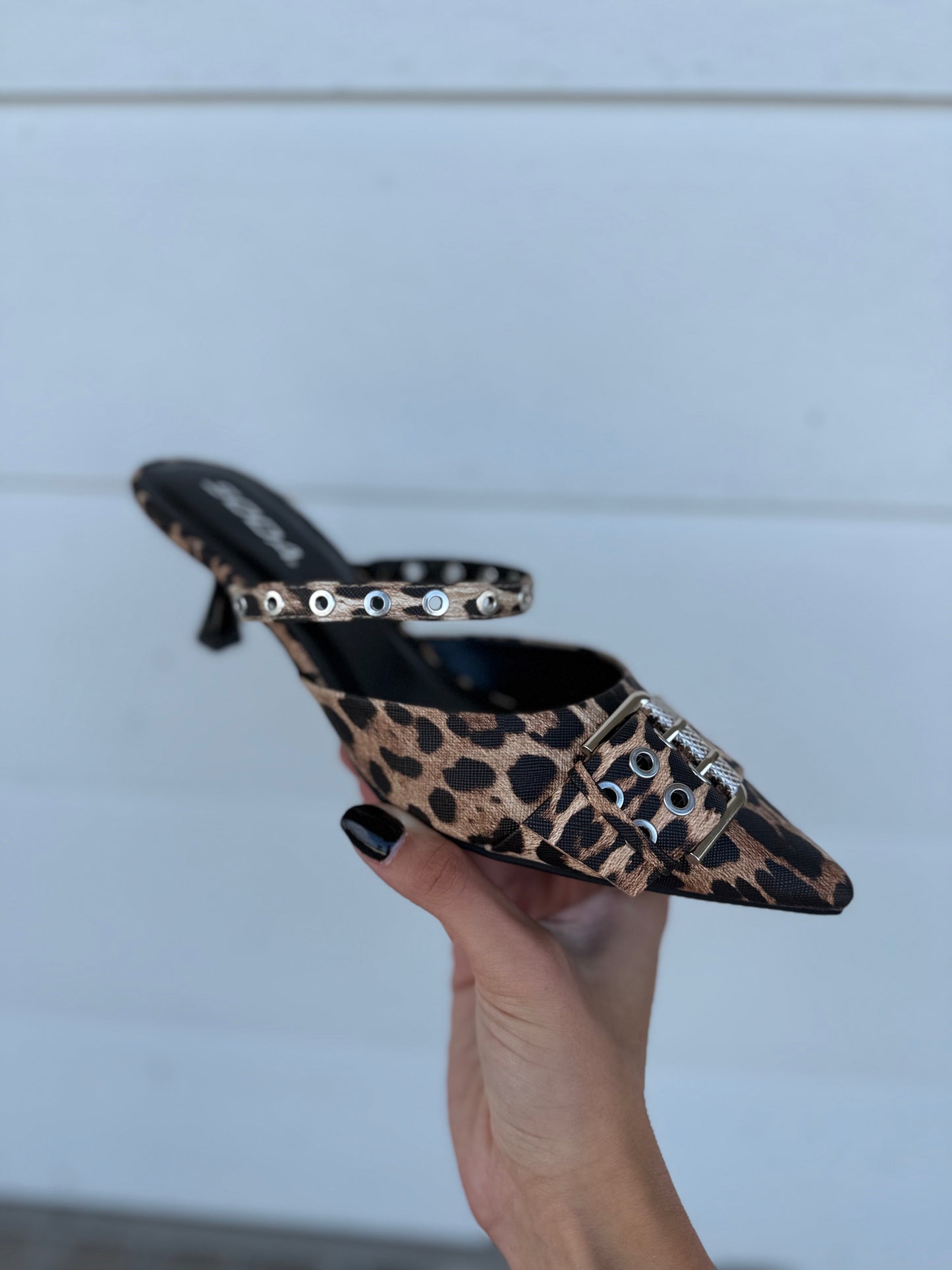 Leopard Buckle Heel