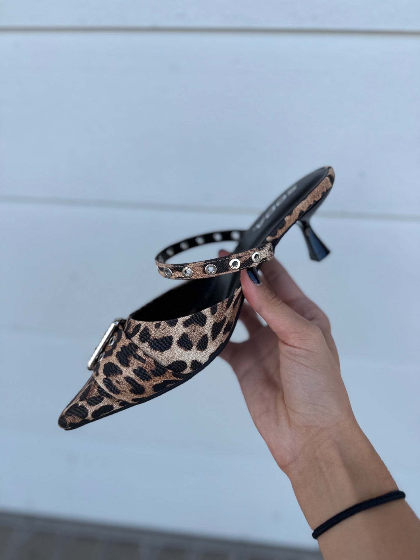 Leopard Buckle Heel