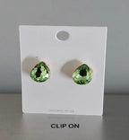 Luxe Teardrop Crystal Stud Earrings-Clip on