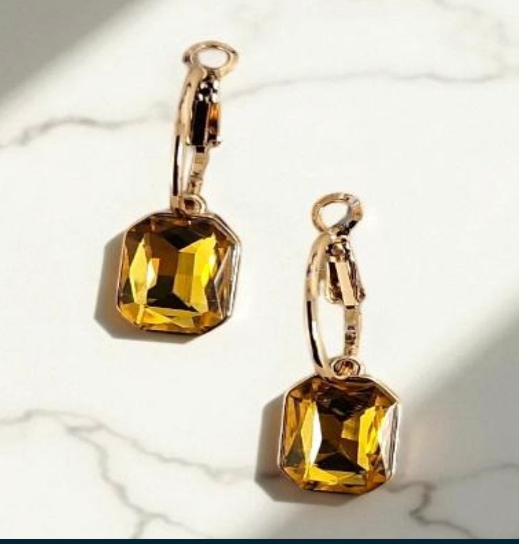 Radiant Stone Drop Earrings