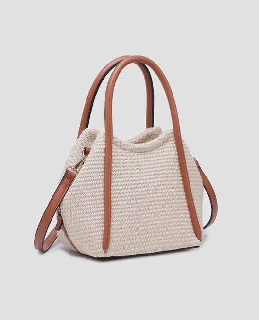 Brynne Straw Satchel Bag