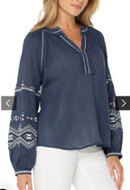 Liverpool Long Sleeve Raglan Woven Blouse