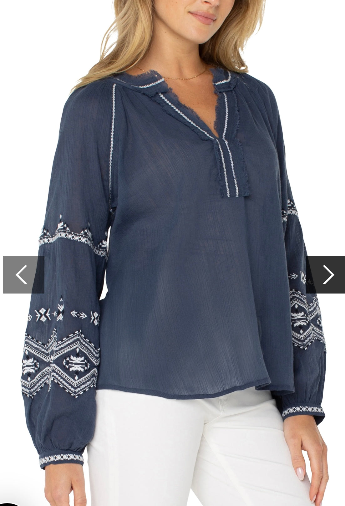 Liverpool Long Sleeve Raglan Woven Blouse