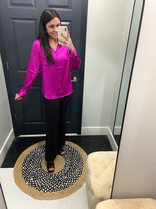 Skies are Blue Satin button down top @