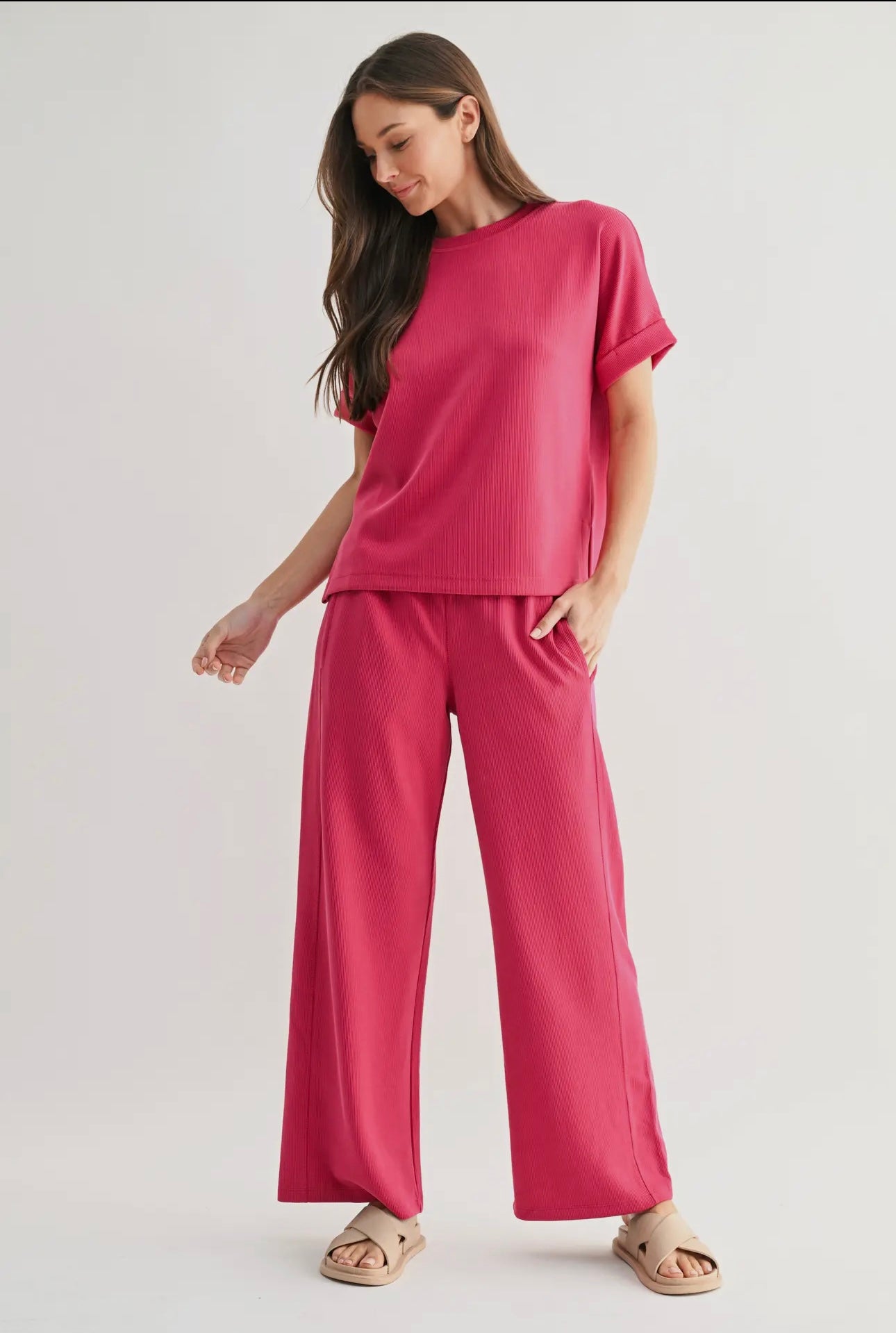 Aria Luxe Sand Wash Lounge Tee