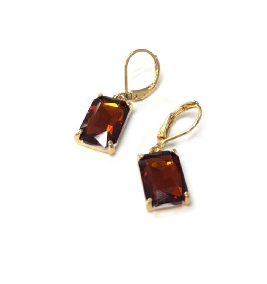 Emerald-Cut Crystal Drop Earrings ✨