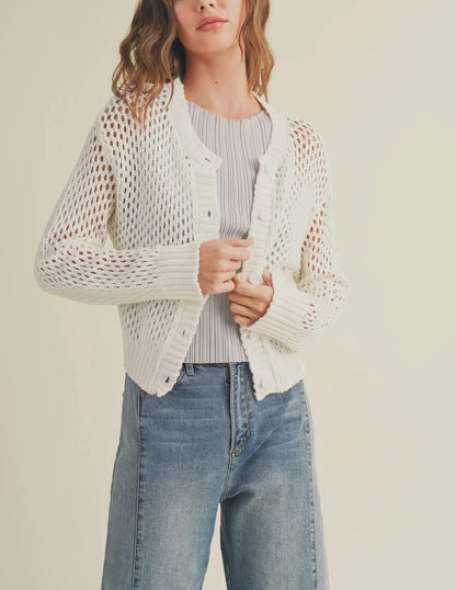 Crochet knitted cardigan
