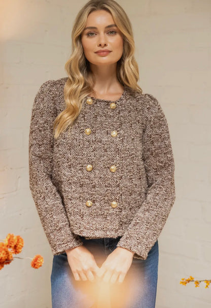🤎 The Colette Tweed Button Jacket
