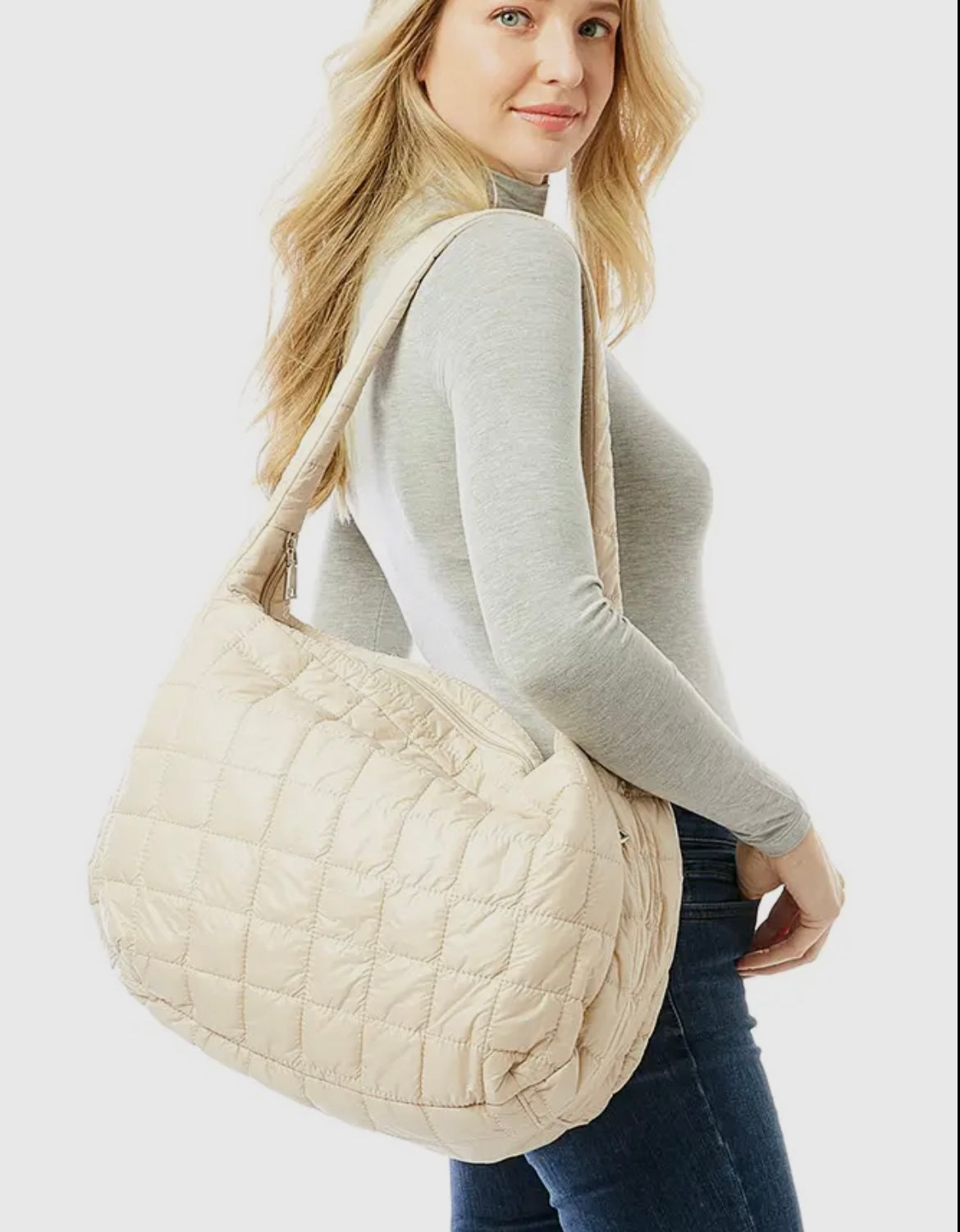 Hana Quilted Puffer hobo bag