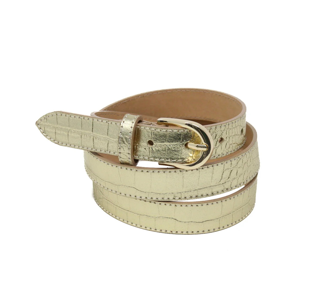 GF Leather belts Croc w/gold buckle