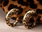 Final Sale- Gold & Leopard hoop earrings