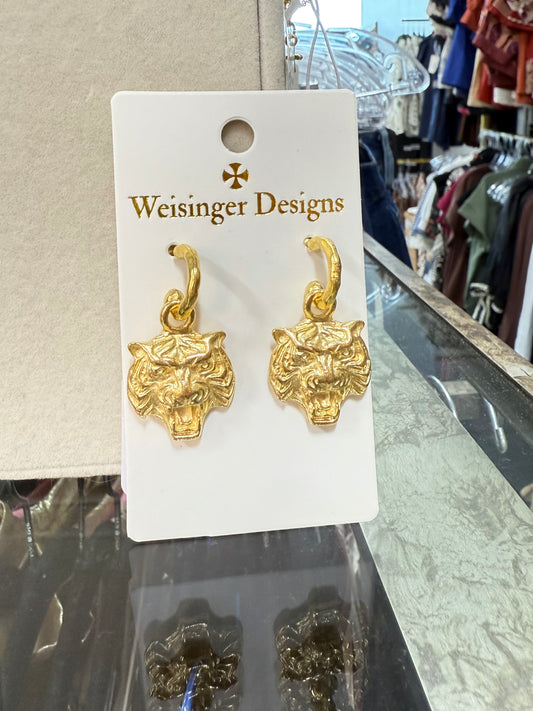 WD Tiger Head Earrings