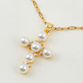 Graceful Pearl Cross Necklace!