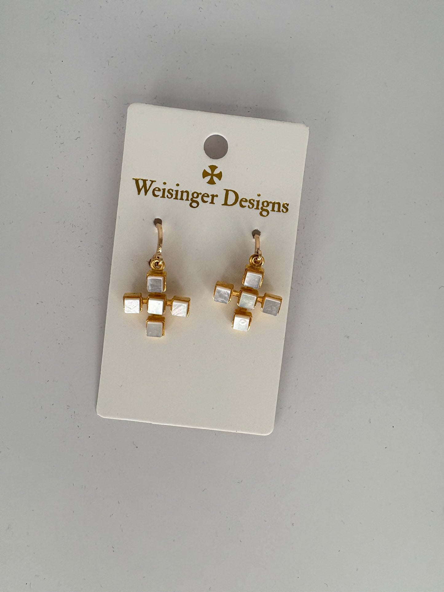 WD Mother of Pearl Cross Earrings