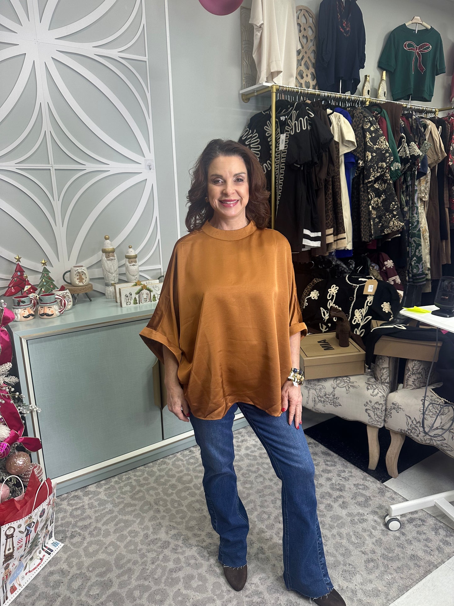 Mock Neck Oversized Top