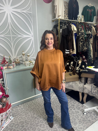 Mock Neck Oversized Top