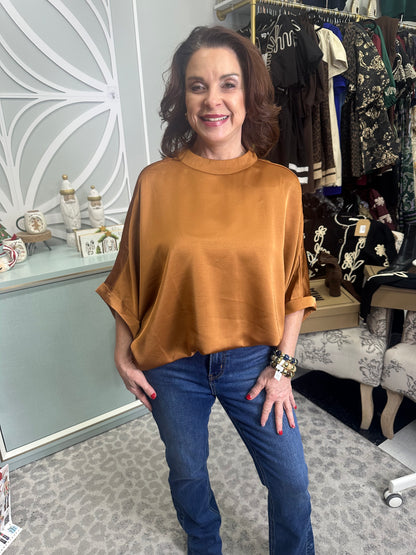 Mock Neck Oversized Top