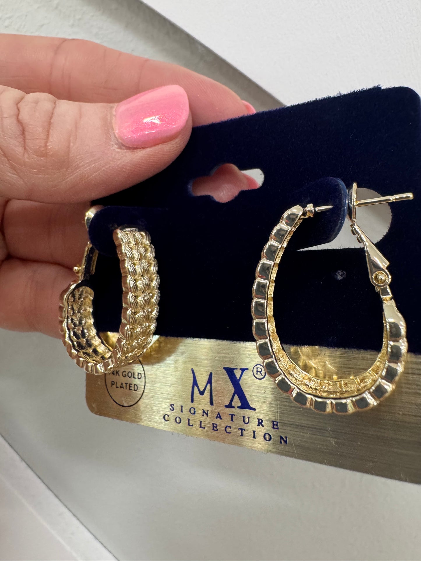 14K plated oval Kelly hoops