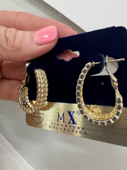 14K plated oval Kelly hoops