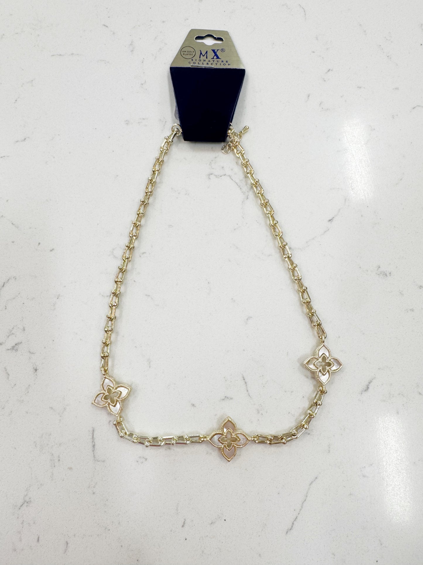 14K Tiffany 3 clover necklace