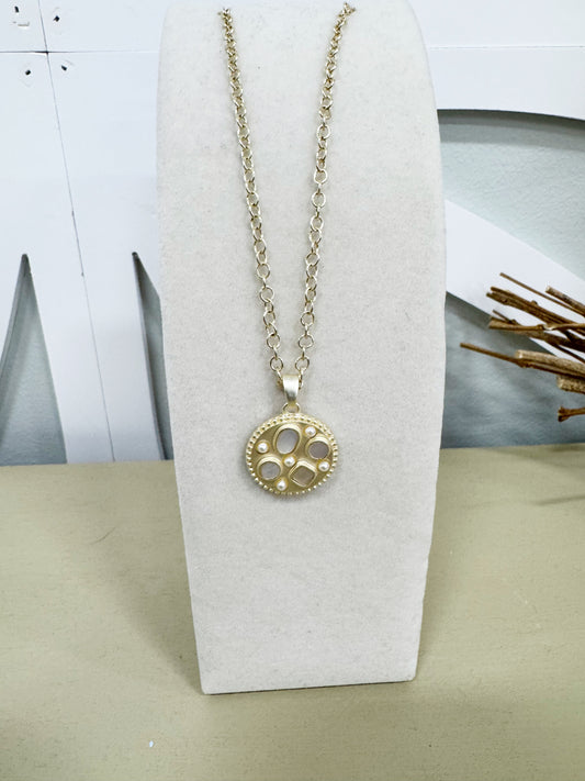 14K plated Dana necklace MOP