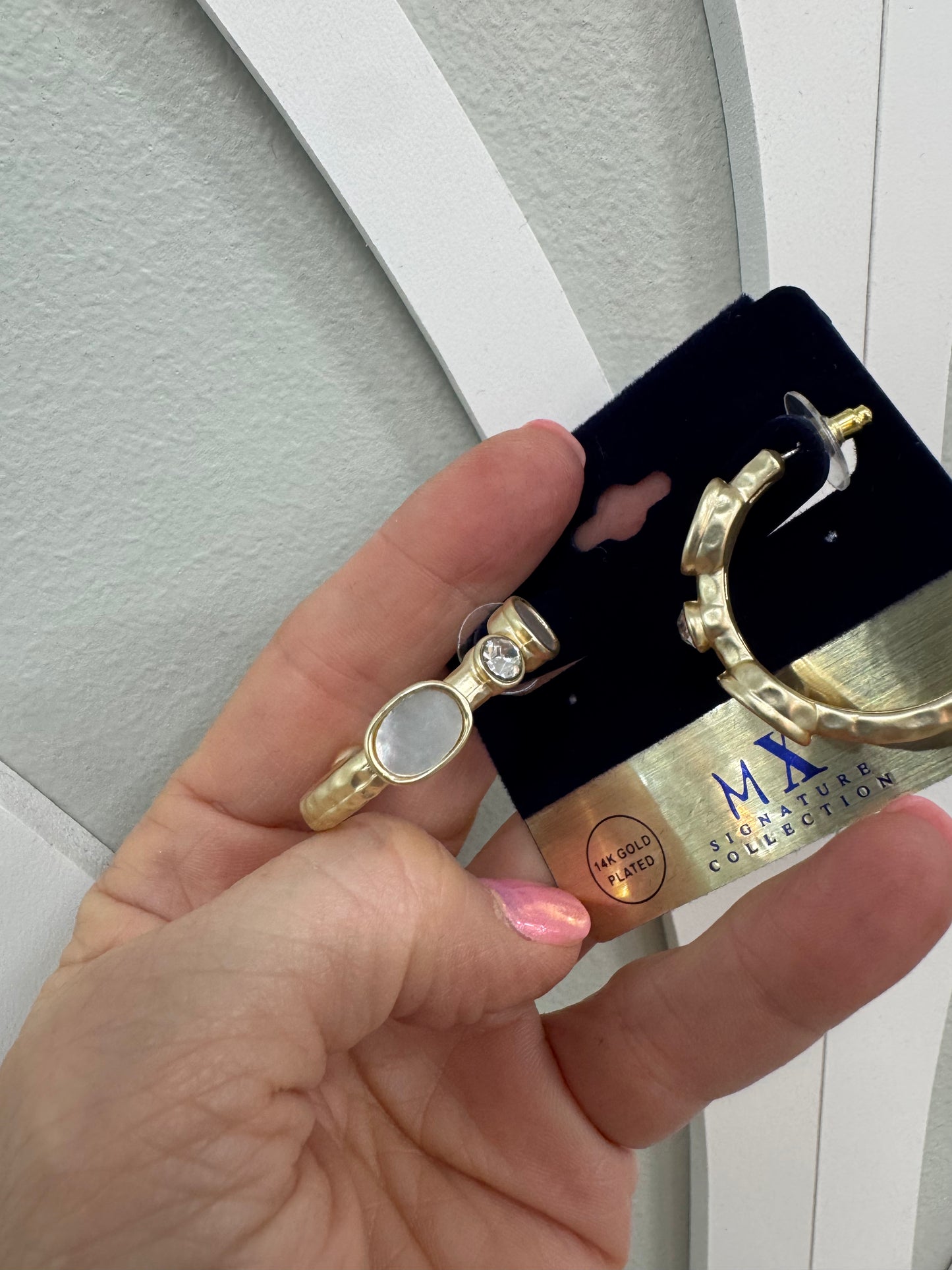 14K plated Erin MOP hoop