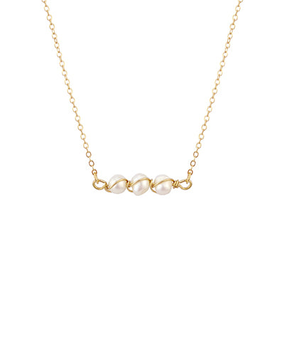 Pearl gold wrap necklace@