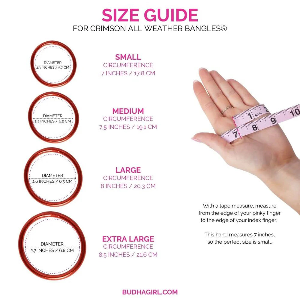 Budah CRIMSON ALL WEATHER BANGLES® (SET OF 3) - SERENITY PRAYER