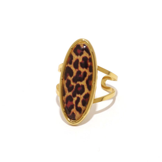 Leopard adjustable rings