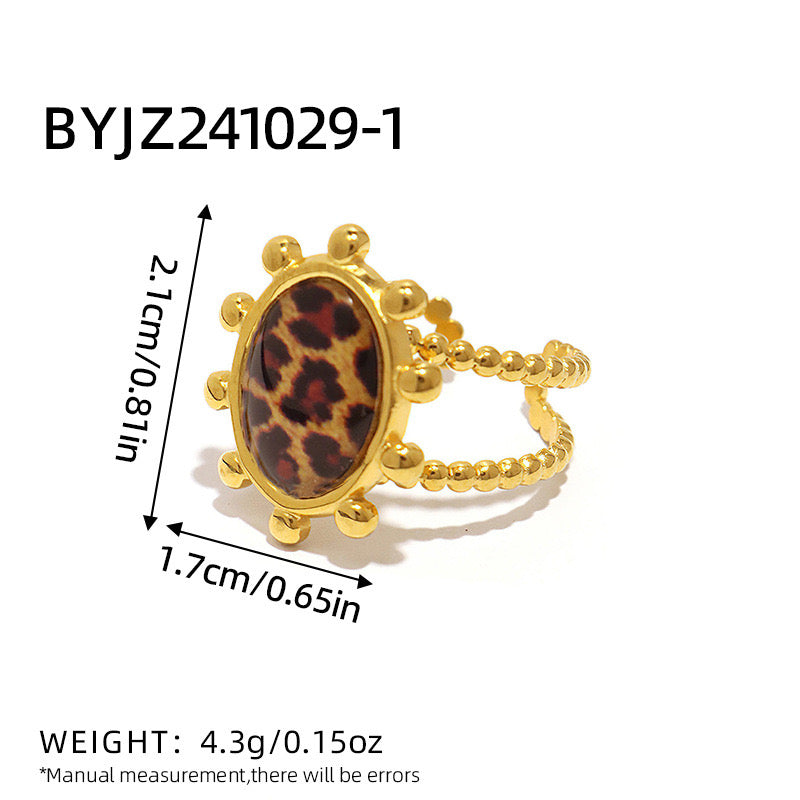 Leopard adjustable rings