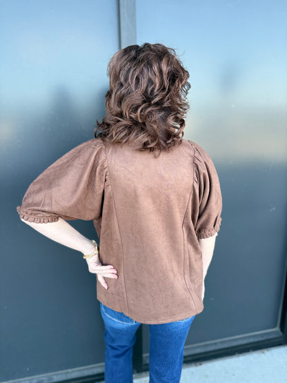 The Sedona Embroidered Peasant Top 🤎