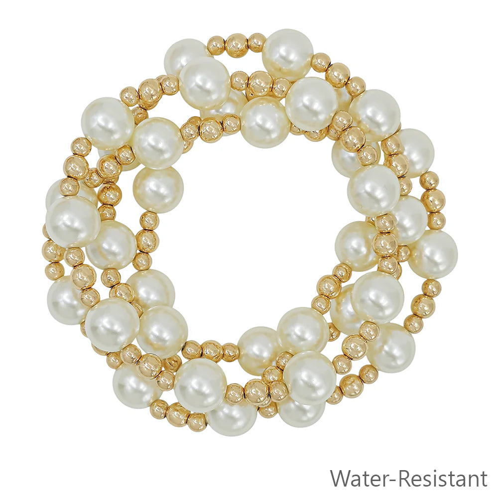 ✨ The Adeline Pearl Beaded Bracelet Set